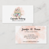 カップケーキ ケーキ パティシエ ペストリー 水彩 名刺 (正面/裏面)