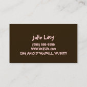 カップケーキ，ケーキ，ベーカリー名刺 名刺 (裏面)