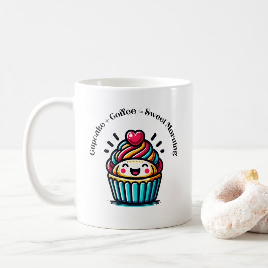 カップケーキ+コーヒー=甘い朝 コーヒーマグカップ (ドーナツ)