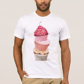 カップケーキ・スタック メンズTシャツ Tシャツ (正面)