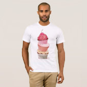 カップケーキ・スタック メンズTシャツ Tシャツ (正面フル)
