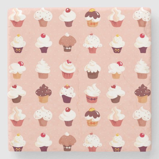 カップケーキ ストーンコースター (正面)