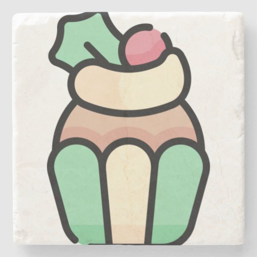 カップケーキ ストーンコースター (正面)