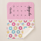 カップケーキ&ドーナツマイルストーン写真シェルパブランケット シェルパブランケット (正面)