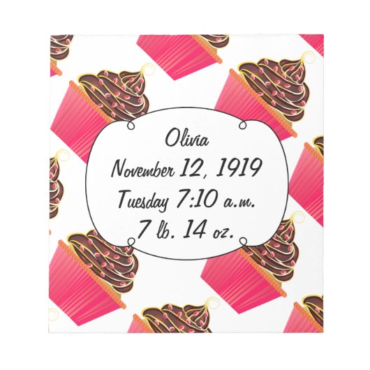 カップケーキ ノートパッド (正面)