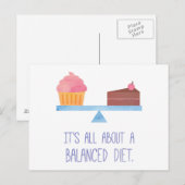 カップケーキ バランスの取れた食事について フードユーモア ポストカード (正面/裏面)