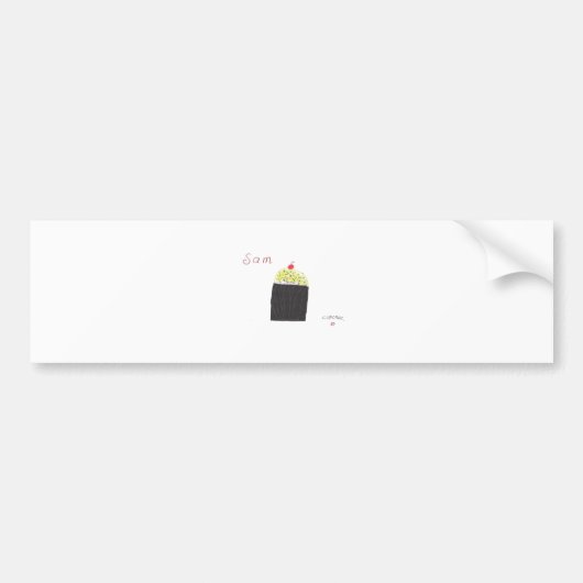 カップケーキ バンパーステッカー (正面)