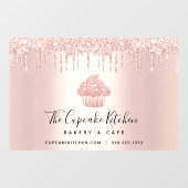 カップケーキ バーケリー パティシエ ローズゴールド グリッター ドリップス ウィンドウサイン (シート)