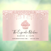カップケーキ バーケリー パティシエ ローズゴールド グリッター ドリップス ウィンドウサイン (シート3)