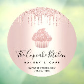 カップケーキ バー ケーキ パストリー カフェ ローズゴールド グリッター ドリップス ウィンドウサイン (シート3)