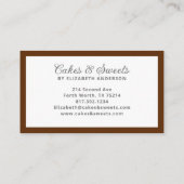 カップケーキ パティシエ ベーカリー 名刺 (裏面)