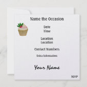 カップケーキ – パーティの招待状- SRF 招待状 (裏面)