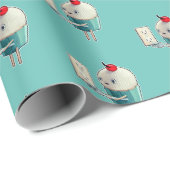 カップケーキ、フォーク、ライトソケット ラッピングペーパー (ロールコーナー)