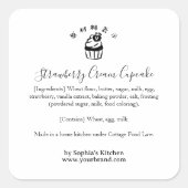 カップケーキ ミニマリスト ベーカリー 材料 製品 スクエアシール (正面)