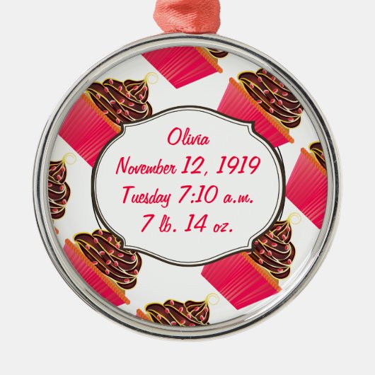 カップケーキ メタルオーナメント (正面)