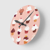 カップケーキ ラウンド壁時計 (傾斜)