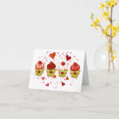 カップケーキ ラブ カード (黄色い花)