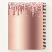 カップケーキ ローズゴールド カッパー グリッター ドリップス ベーカリー シェフ ノートブック (裏面)