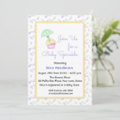 カップケーキ,傘,ベビースプリンク招待状 招待状 (スタンド正面)