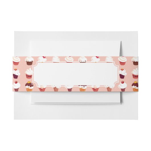 カップケーキ 招待状ベリーバンド (正面例)