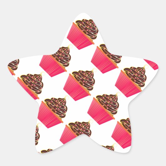 カップケーキ 星シール (正面)