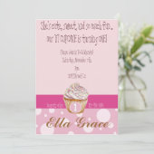 カップケーキ & 水玉模様 招待状 (スタンド正面)