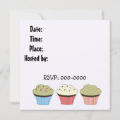 カップケーキ – 誕生日招待状 招待状 (裏面)