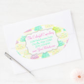 カップケーキN散水カスタムオーバルステッカー 楕円形シール (封筒)