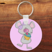 カップケーキTシャツとギフト付きマウス キーホルダー (正面)
