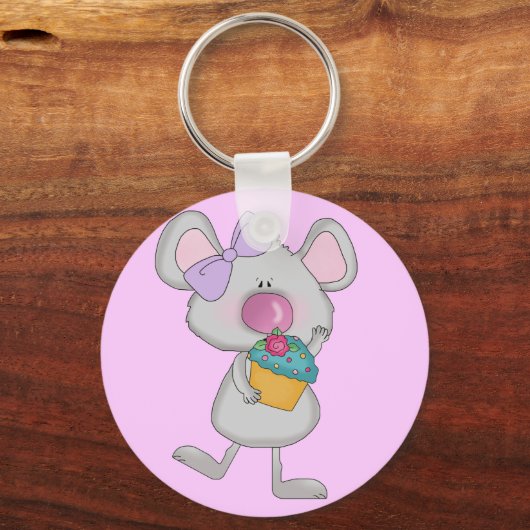 カップケーキTシャツとギフト付きマウス キーホルダー (正面)