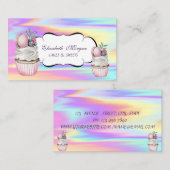 カップケーズマカロンベーカリーホログラフィカラフルック 名刺 (正面/裏面)