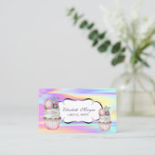 カップケーズマカロンベーカリーホログラフィカラフルック 名刺 (スタンド正面)