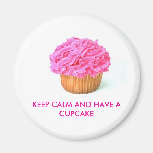 カップケ保ーキを持って落ち着いて マグネット (正面)