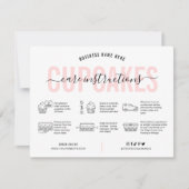 カップケ気にーキの指示カードピンク美学 サンキューカード (正面)