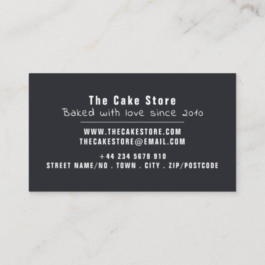 カップケ焼いたーキ、ケーキメーカー、ケーキストア 名刺 (裏面)