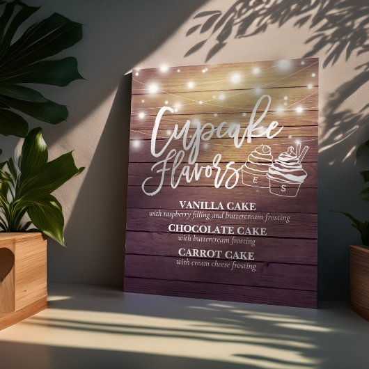 カップケ結婚ーキフレーバーの看板カップルMason Jar Wood ポスター