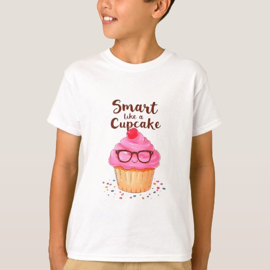 カップケ頭が切れるーキのように可愛い新学期Tシャツ Tシャツ (正面)