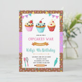 カップケ飾ーキパーティの招待状 招待状 (スタンド正面)