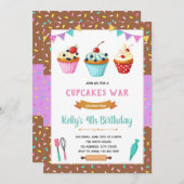 カップケ飾ーキパーティの招待状 招待状 (正面/裏面)