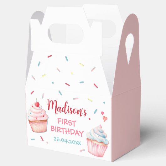 カップケ飾ーキパーティーかわいいベーキングガール誕生日 フェイバーボックス (オープン)