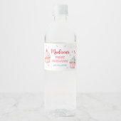 カップケ飾ーキパーティーかわいいベーキングガール誕生日 ペットボトルラベル (正面)