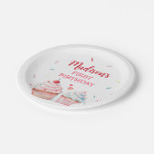 カップケ飾ーキパーティーかわいいベーキングガール誕生日 ペーパープレート (アングル)