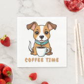 カップコーヒーを飲んだ犬 スタンダードランチョンナプキン (インサイチュ)