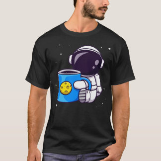 カップコーヒー宇宙漫画 Tシャツ