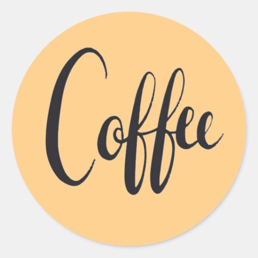 カップコーヒー文字ショップカフェ事業 ラウンドシール (正面)