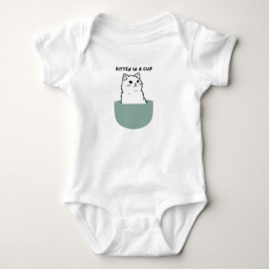 カップスナックの子猫 ベビーボディスーツ (正面)