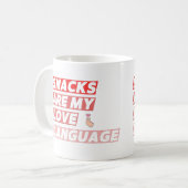 カップスナックは私の大好きな言葉 コーヒーマグカップ (正面左)