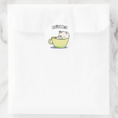 カップパおもしろいンのキャッツチーノキティ猫 ラウンドシール (バッグ)