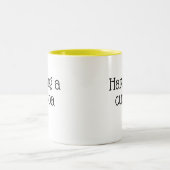 カップパおもしろいーを持つノベルティ ツートーンマグカップ (中央)