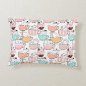 カップパターンデザイン01wの猫 アクセントクッション (裏面)